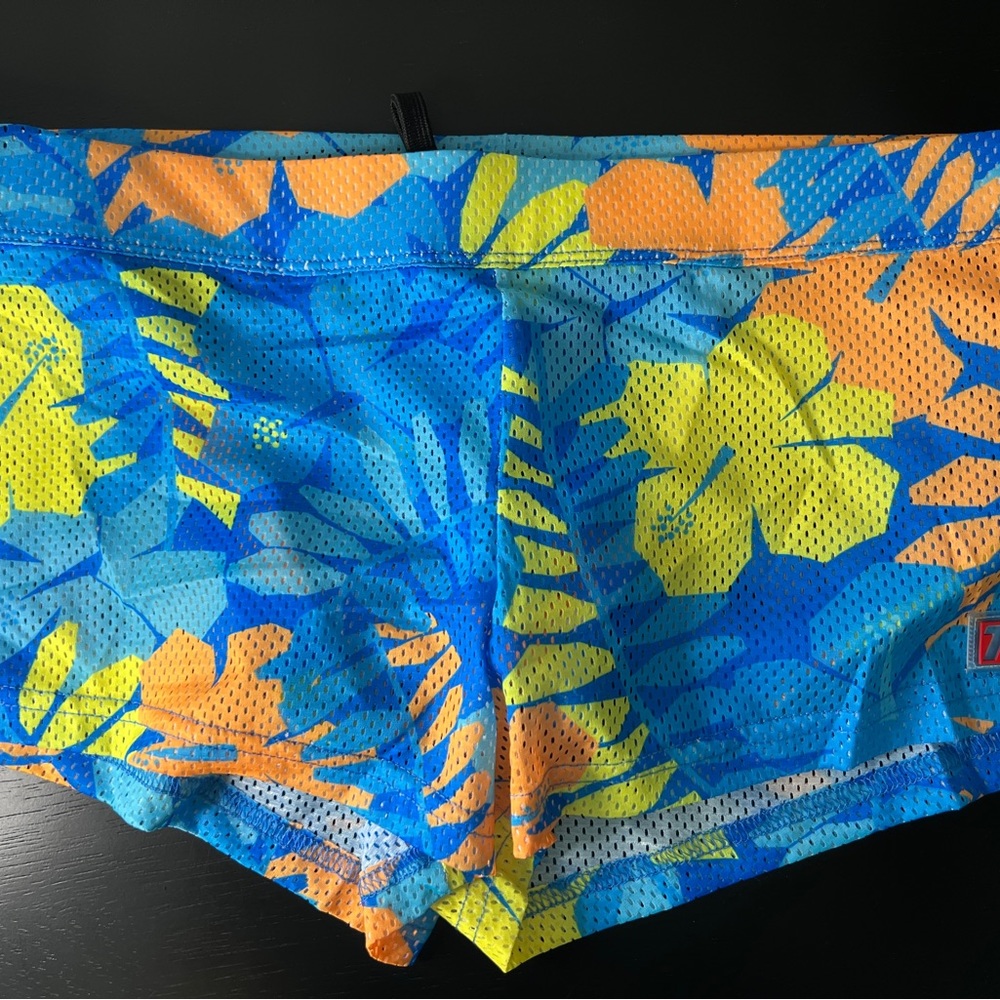 Timoteo Mesh Jock Swim Short - Blue/Orange - XL - NWT